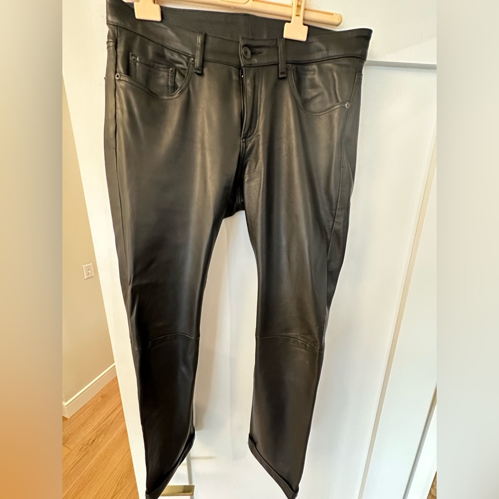 Rag & Bone Leather Jeans - Boyfriend/Slouchy